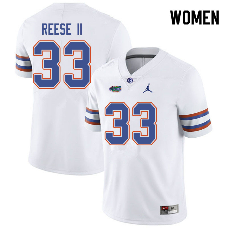 Jordan Brand Women #33 David Reese II Florida Gators College Football Jerseys Sale-White - Click Image to Close